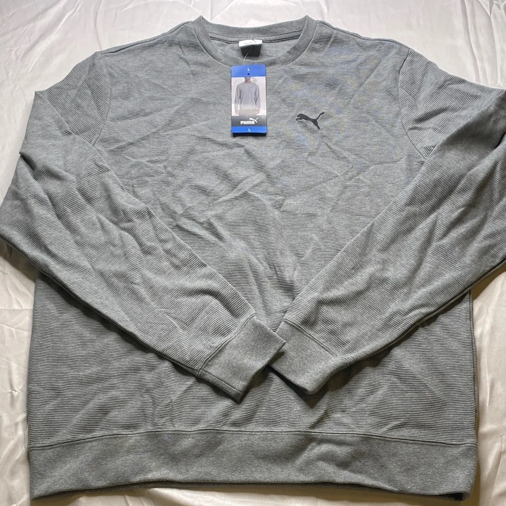 Puma Men's Heather Gray Crewneck Sweater